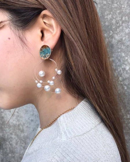 INGNI(イング) ランダムパールイヤリング ゴールド