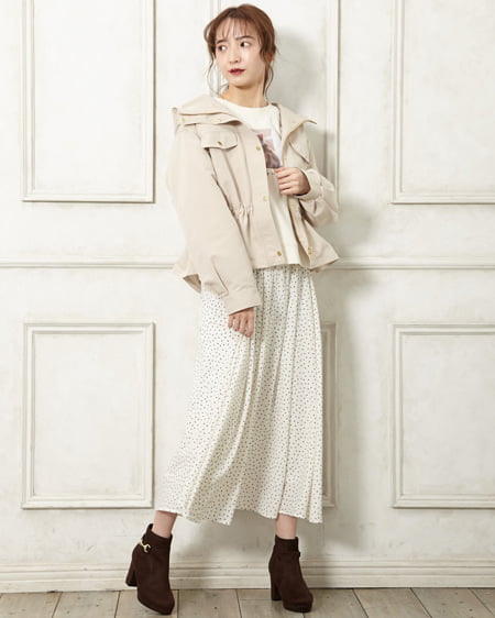 INGNI(イング) 裏起毛転写トップス オフホワイト/A