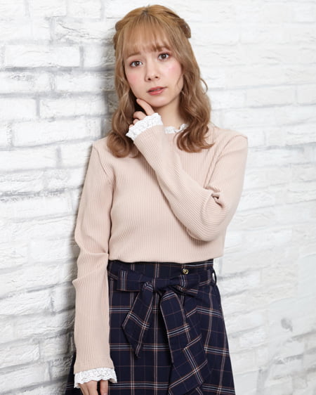 装飾付き襟レース／リブTOPS｜INGNI(イング) 公式通販｜INGNI STORE