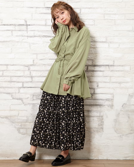 INGNI(イング) 花柄プリーツ/スカート クロ