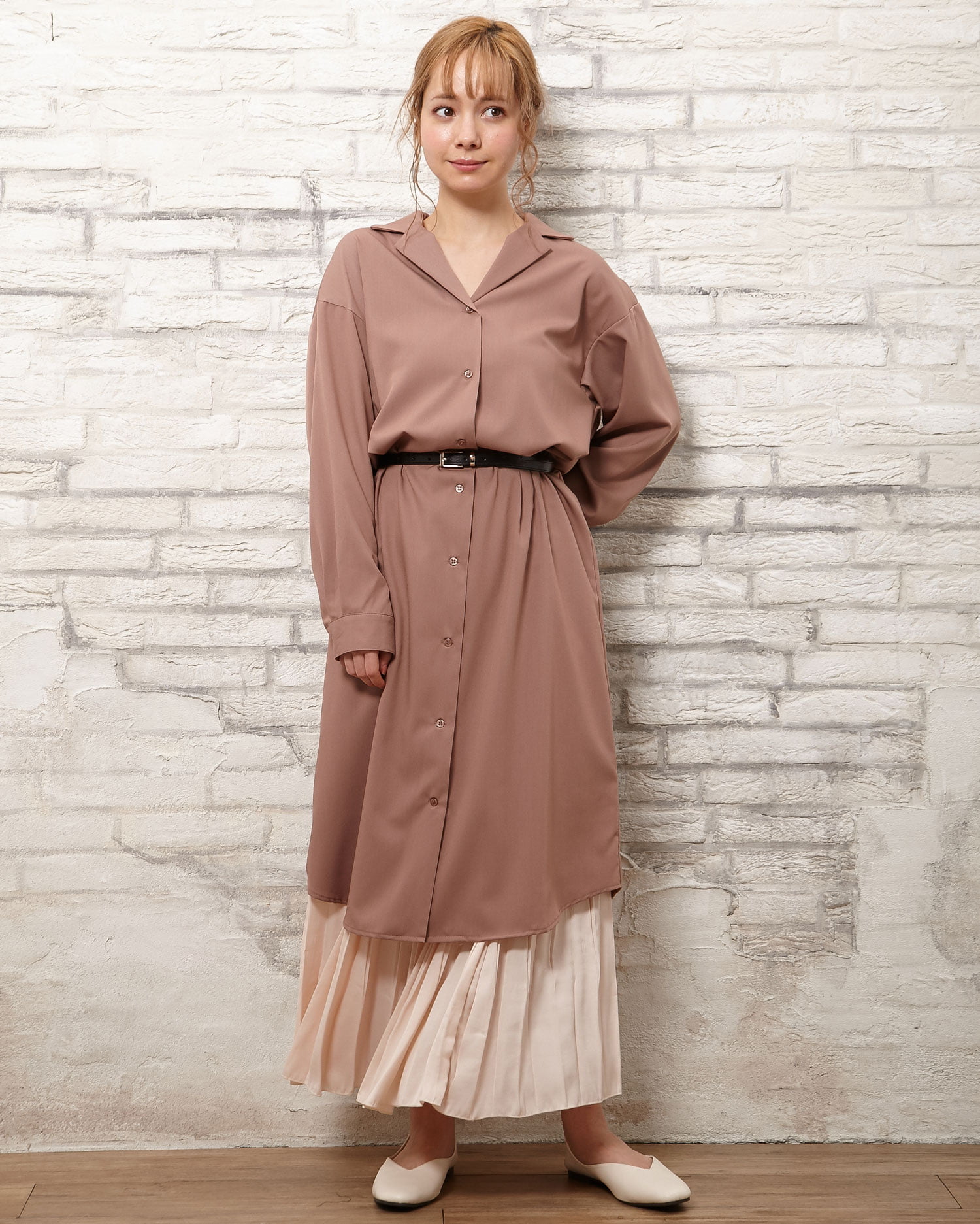 定価41800円【新品】レディースSブリーフィング シャツ＆スカートセット ベルト付きプリーツスカート（マキシ・ロングスカート） | THE