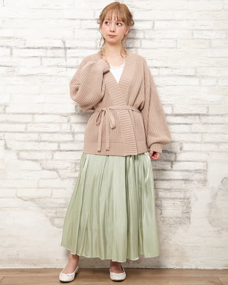 INGNI（イング） 片畦カシュクールカーディガン ﾍﾞｰｼﾞｭ