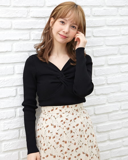 Rib Twist Tops（リブツイストニットトップス）-