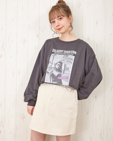 INGNI（イング） フォトロングTシャツ ｽﾐｸﾛ