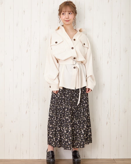 INGNI(イング) 花柄プリーツ/スカート クロ