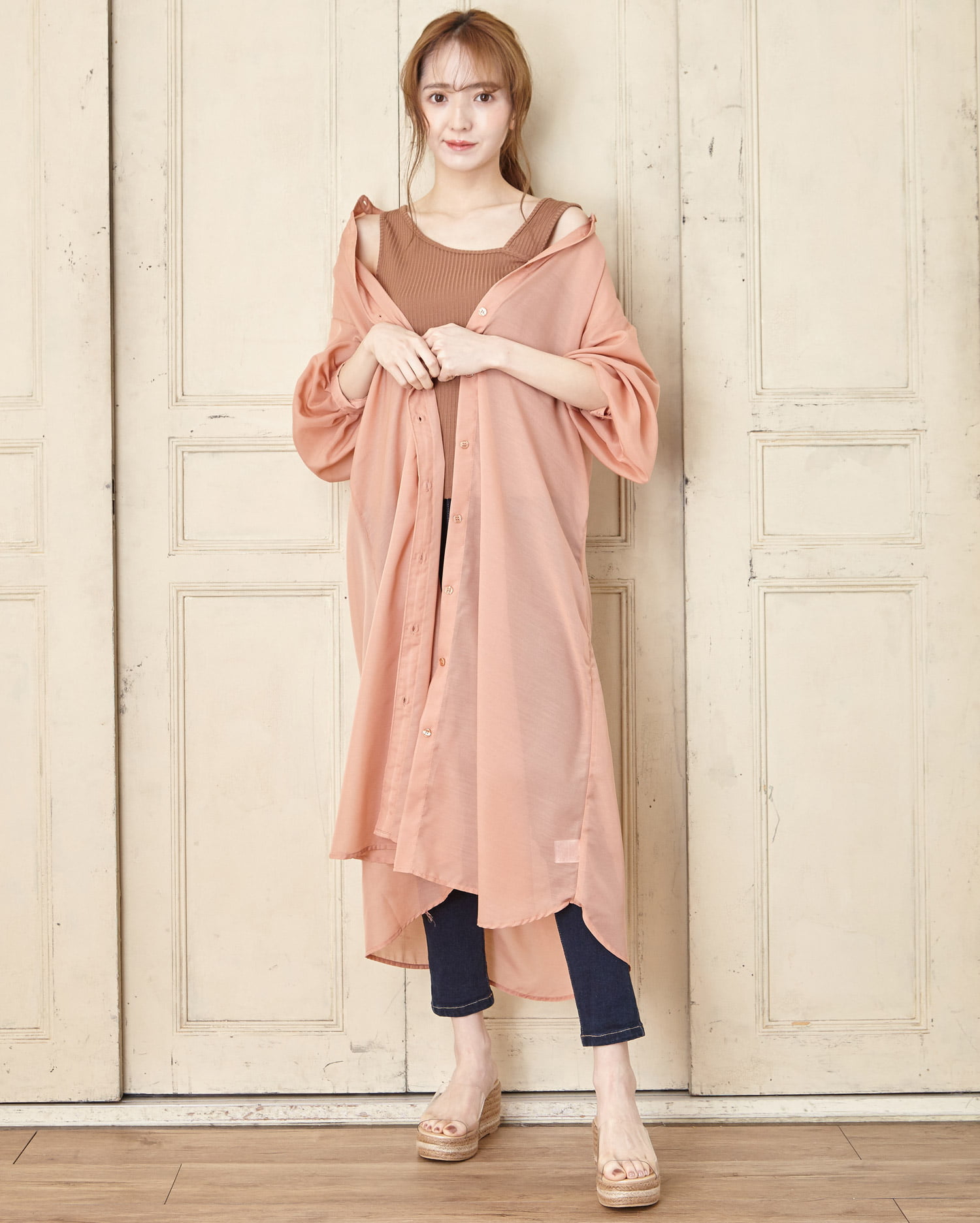 Amazon.co.jp: シアーシャツ ロングシャツ シャツワンピース