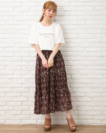 花柄シフォンティアード／スカート｜INGNI(イング) 公式通販