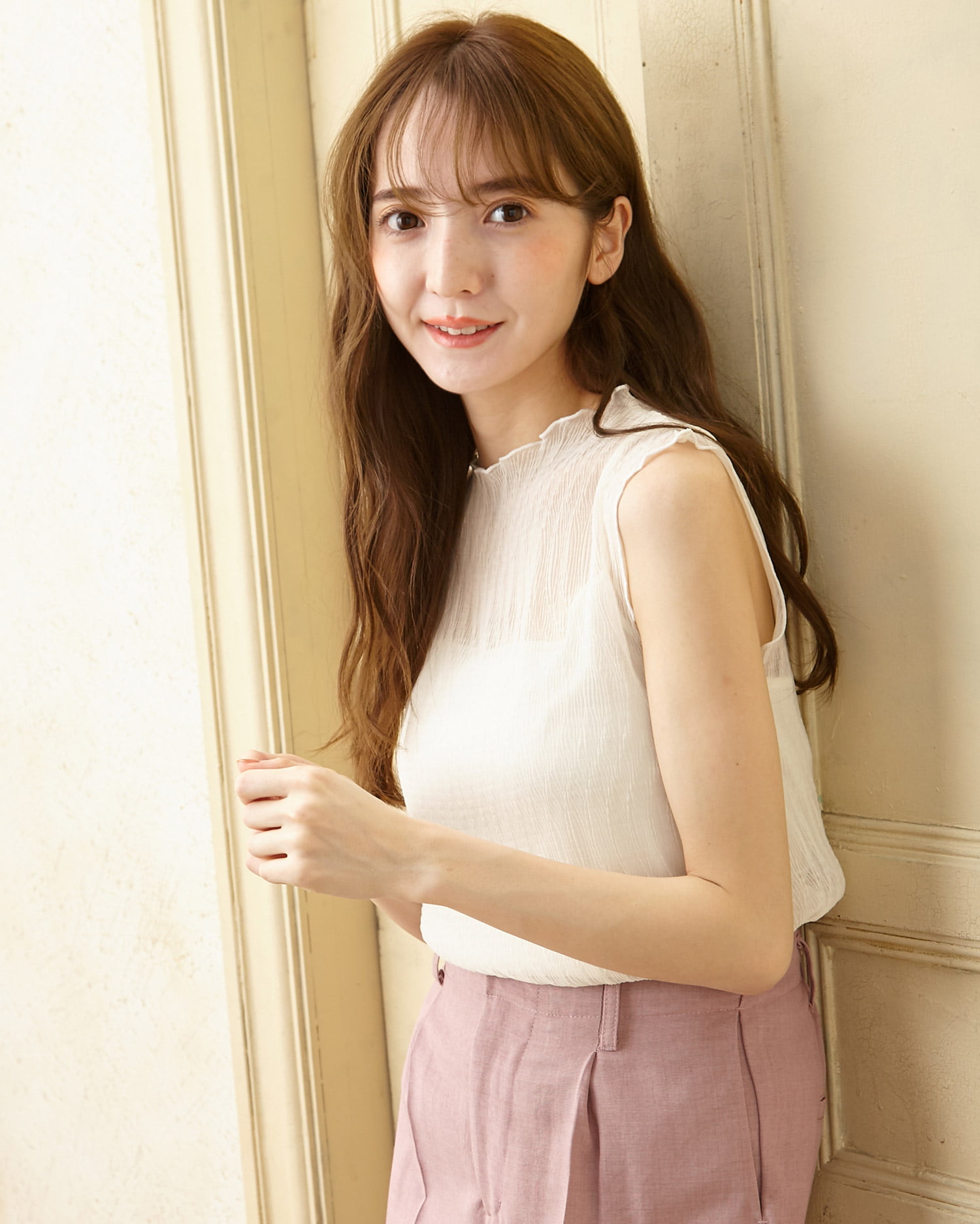 インナーキャミ付シアーメロウノースリ／トップス｜allamanda(アラマンダ) 公式通販｜INGNI STORE
