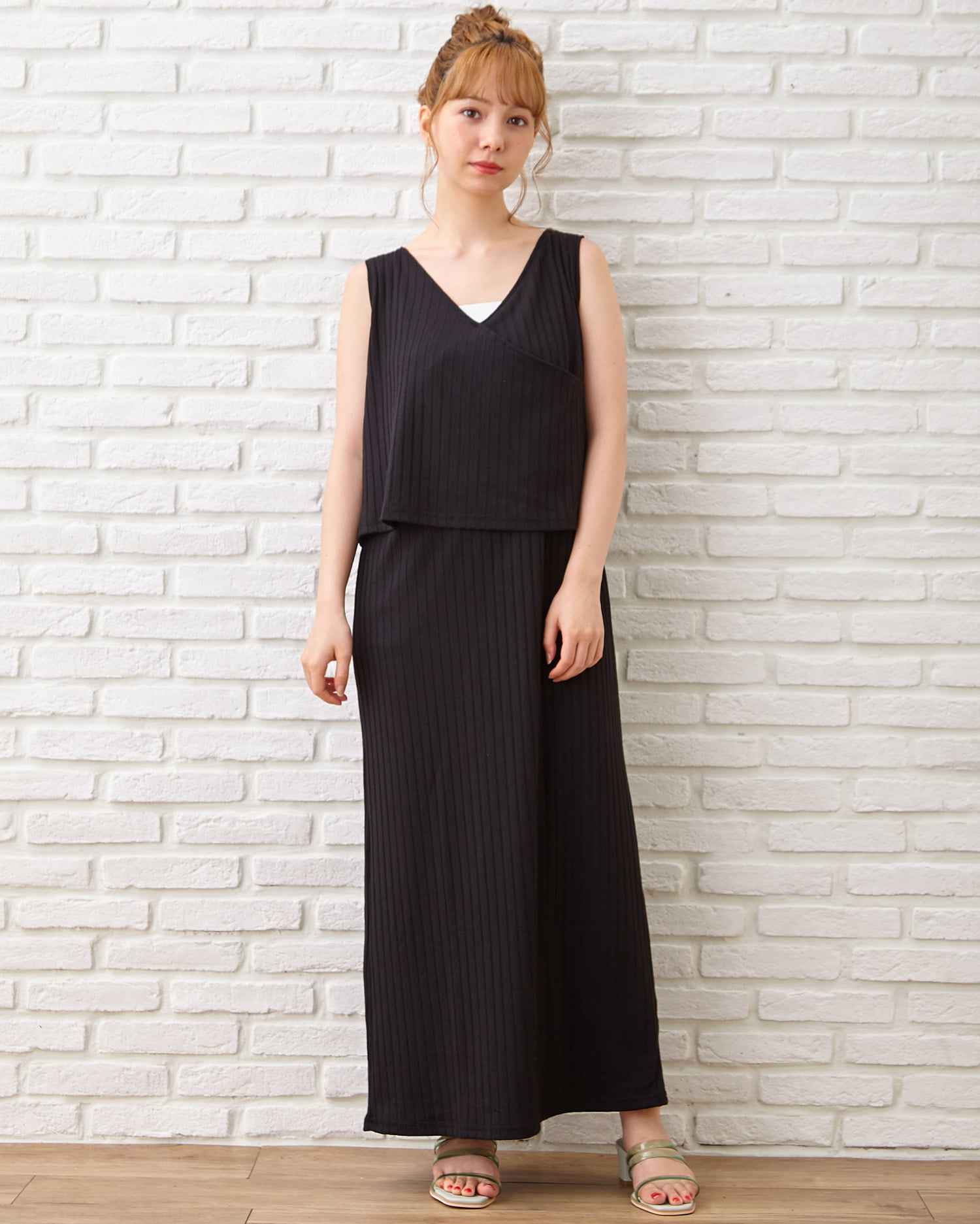シェリエノースリーブワンピース レイヤードカシュクールノースリ／ワンピース｜INGNI(イング
