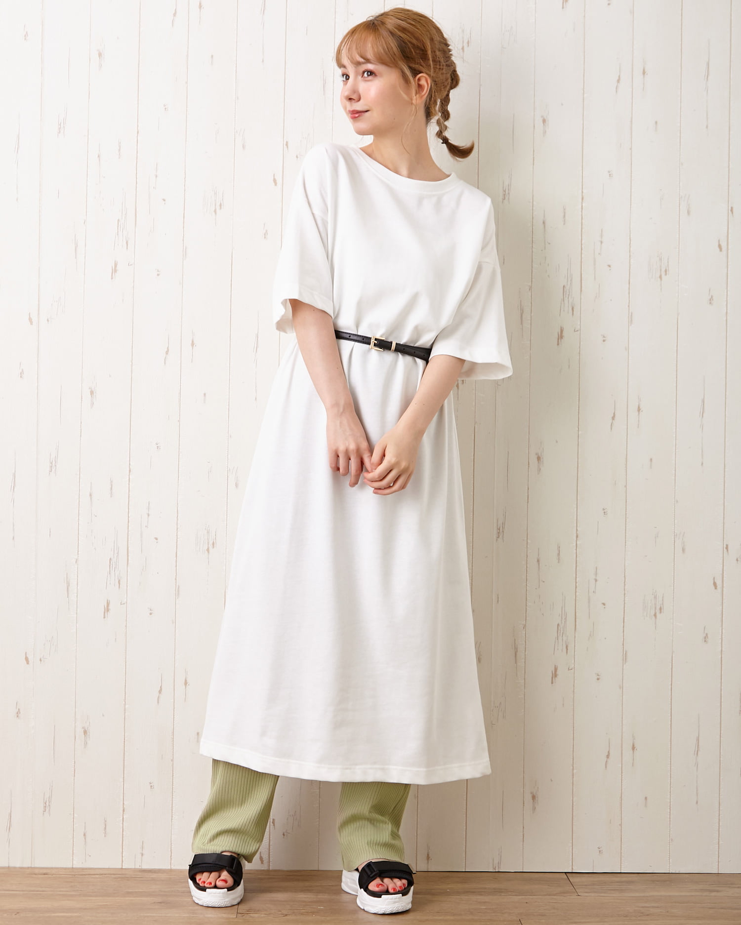 BackスリットTシャツワンピース＋リブパンツ／SET｜INGNI(イング) 公式通販｜INGNI STORE