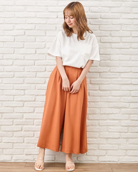 INGNI（イング） ベルト付ツイル／スカーチョ ｵﾚﾝｼﾞ