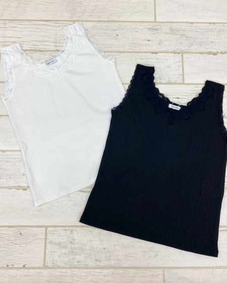 INGNI(イング) 襟レースキャミ クロ