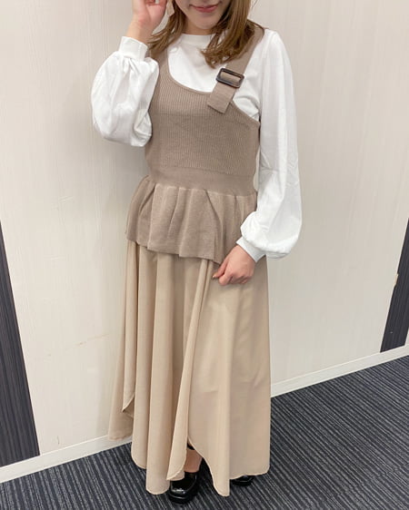 INGNI（イング） ラメシアーギャザー／スカート ﾍﾞｰｼﾞｭ