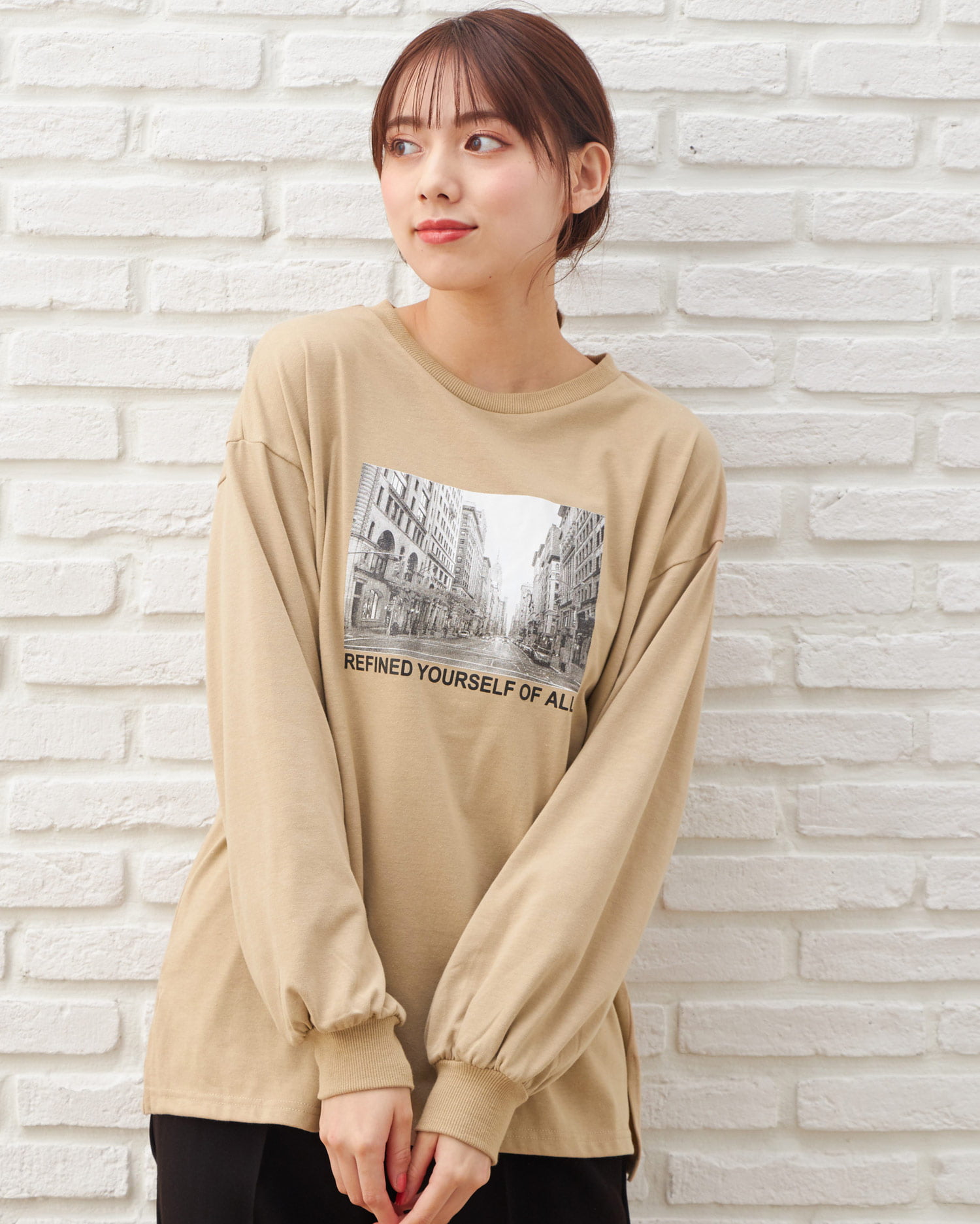 INGNI ロングTシャツ　ベージュ