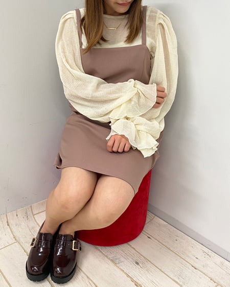 INGNI（イング） シアープリーツキャンディ袖キャミSET ｱｲﾎﾞﾘｰ