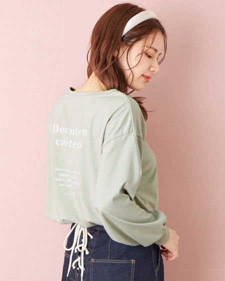 INGNI(イング) BackロゴロングTシャツ ﾐﾝﾄｸﾞﾘｰﾝ