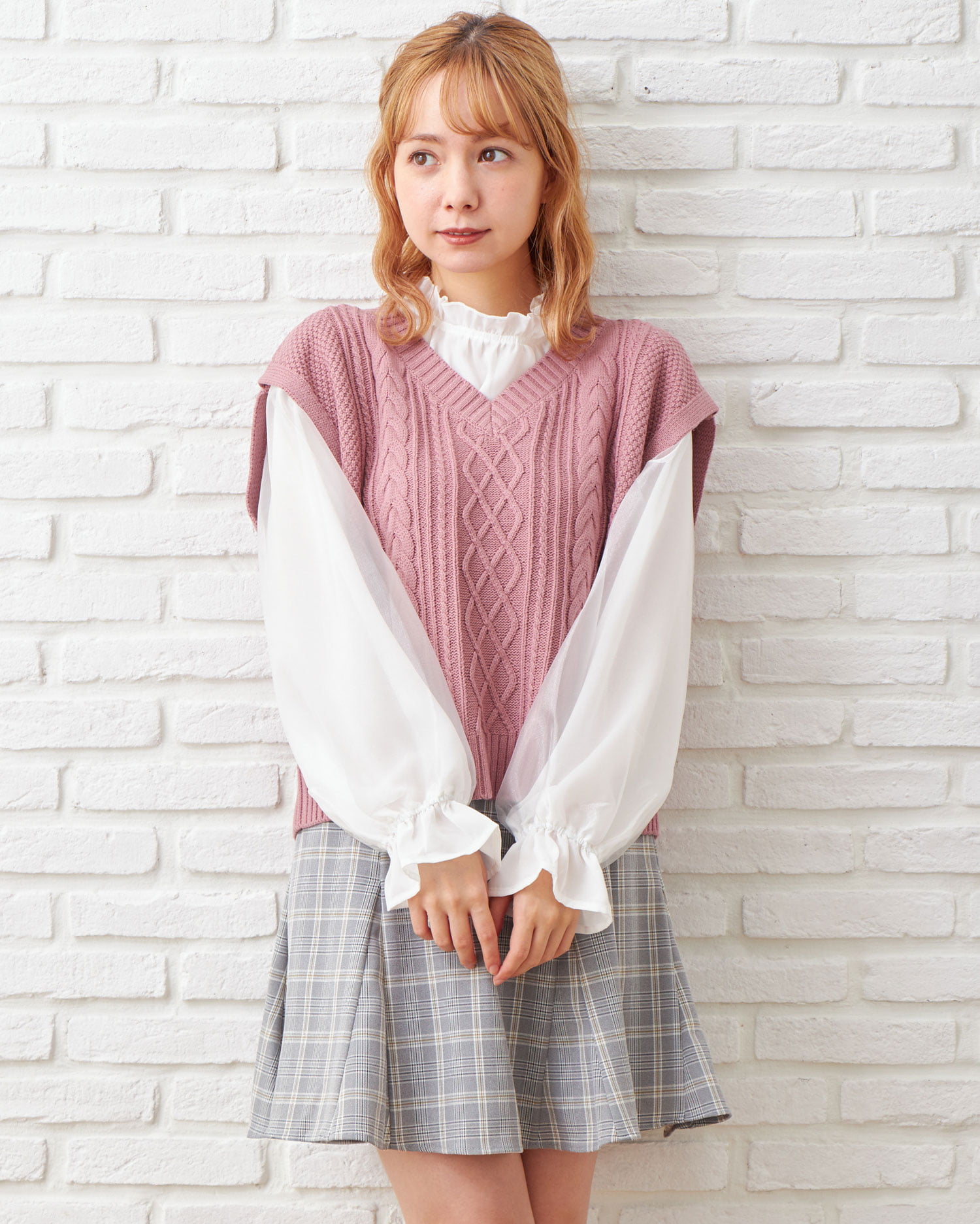 ケーブルベスト+ブラウス/SET|INGNI(イング) 公式通販|INGNI STORE