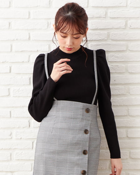 INGNI(イング) パワショル／リブニット ｸﾛ