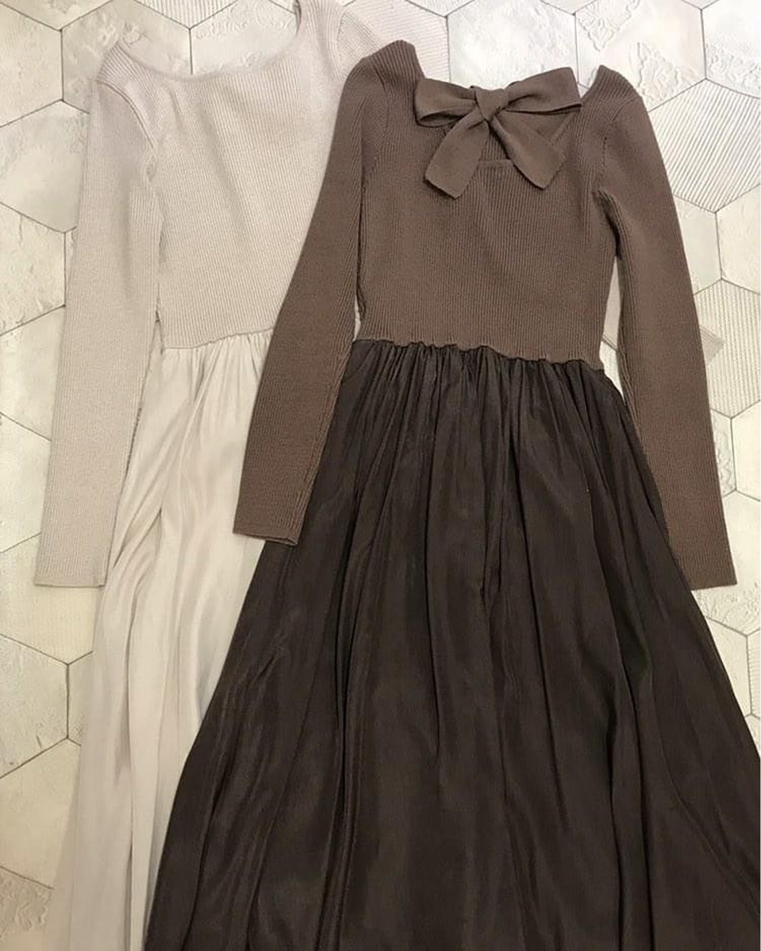 おすすめitem Backリボンドッキングニットワンピース 8分袖 Allamanda アラマンダ 公式通販 Ingni Store