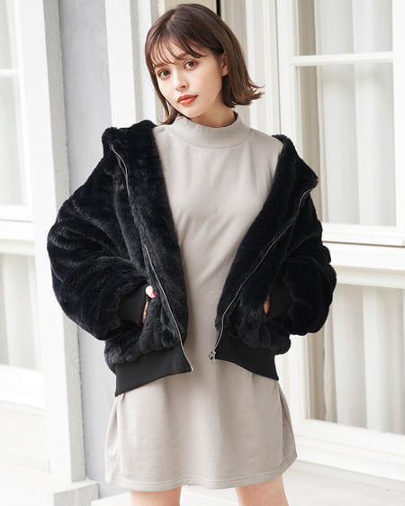 コーディネート エコファーパーカーブルゾン オーバーコート ｏｕｔｌｅｔ スウェット モックネックワンピース インヒールレースupブーツ ｏｕｔｌｅｔ Ingni イング 公式通販 Ingni Store イングストア