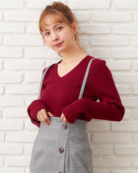 INGNI（イング） サス付配色チェック柄ナロー／スカート ｸﾞﾚｰ/ﾁｪｯｸ