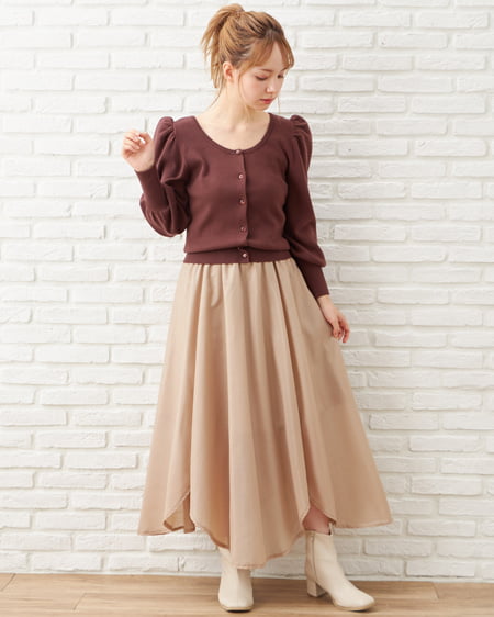 INGNI（イング） ラメシアーギャザー／スカート ﾍﾞｰｼﾞｭ