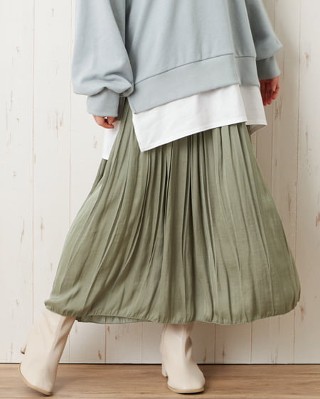 INGNI（イング） サテンプリーツ／スカート ｶｰｷ