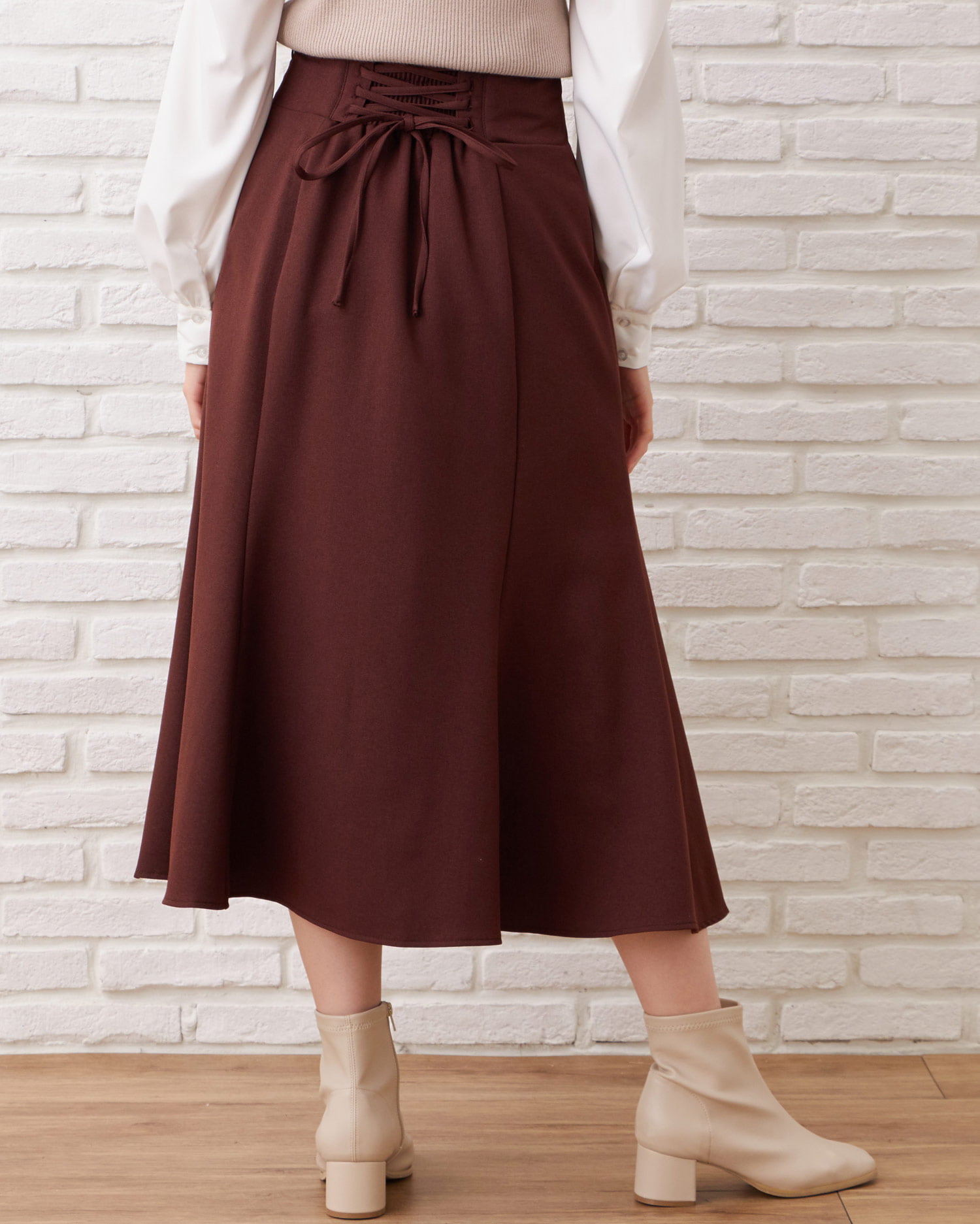 85%OFF!】 INGNI ロングスカート M ワインレッド エンジ