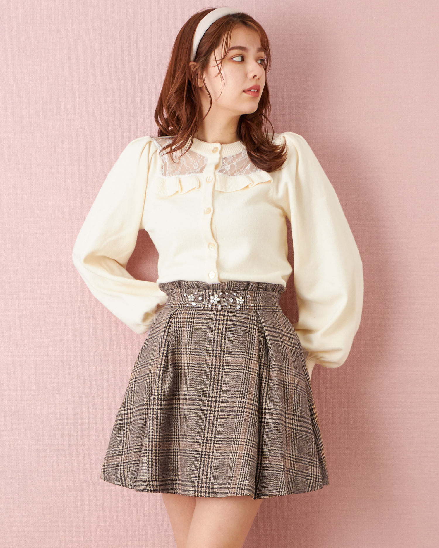 ウエスト装飾ウールミニフレア／スカート｜allamanda(アラマンダ) 公式