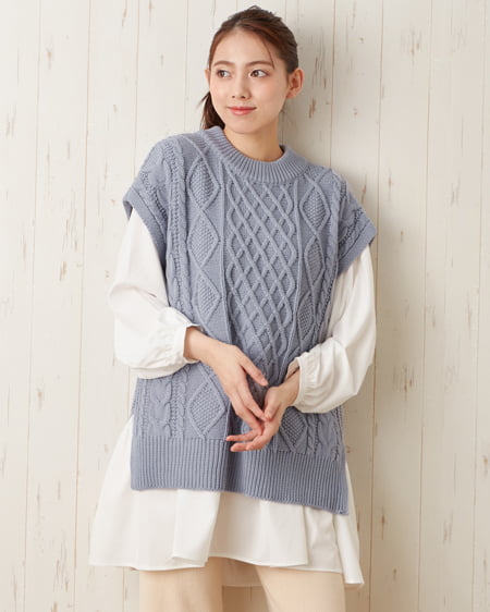 INGNI（イング） 【セットアップ】バックリボンベストSET ｽﾓｰｸﾌﾞﾙｰ