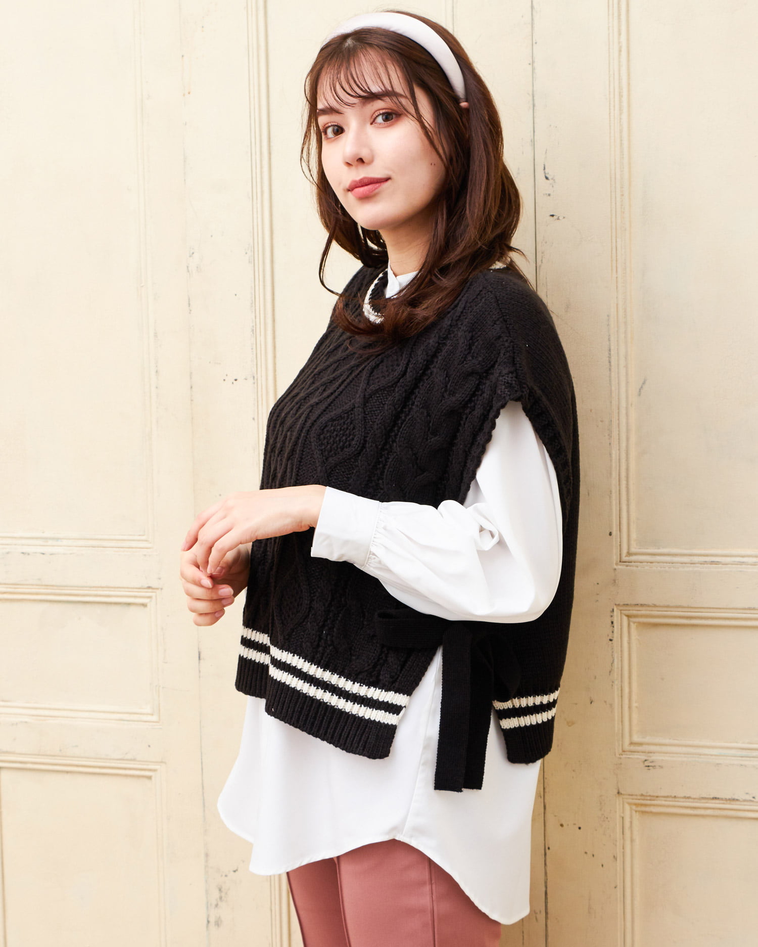 ライン入りケーブルベスト シャツset Allamanda アラマンダ 公式通販 Ingni Store ライン入りケーブルベスト シャツset Allamanda アラマンダ 公式通販 Ingni Store