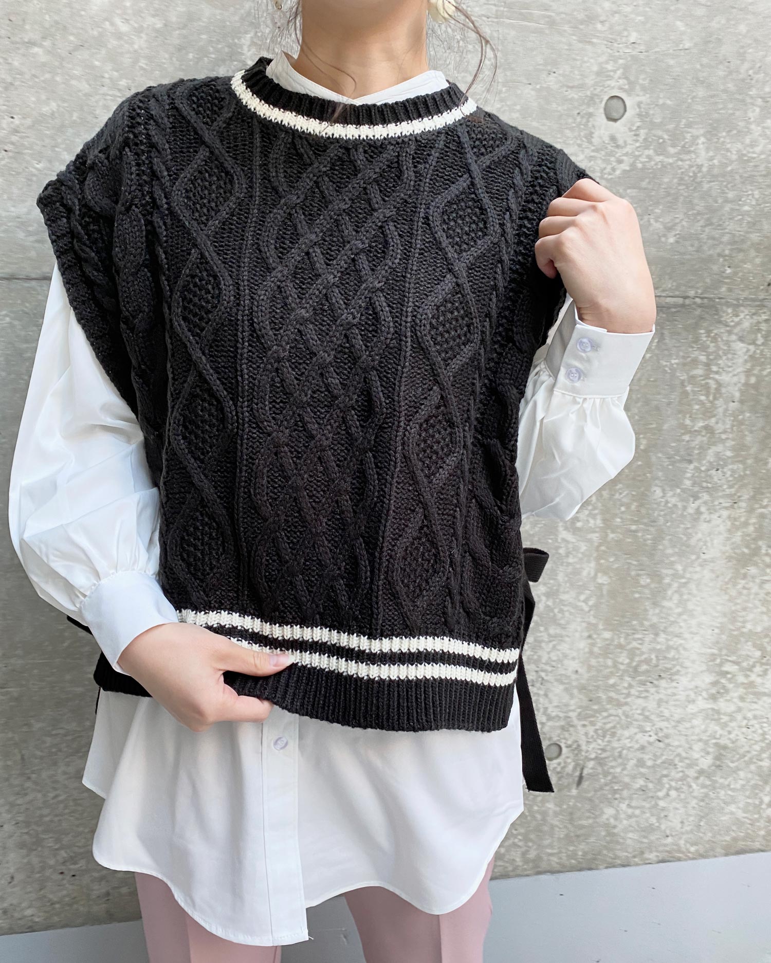 ライン入りケーブルベスト シャツ Set outlet Ingni イング 公式通販 Ingni Store ライン入りケーブルベスト シャツ Set outlet Ingni イング 公式通販 Ingni Store