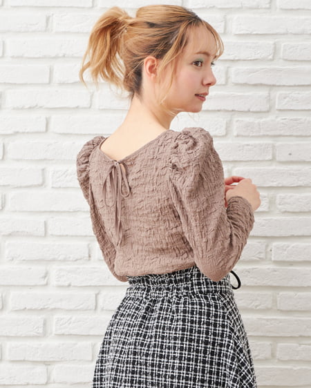 INGNI(イング) クシュクシュバックリボン／トップス ﾓｶ