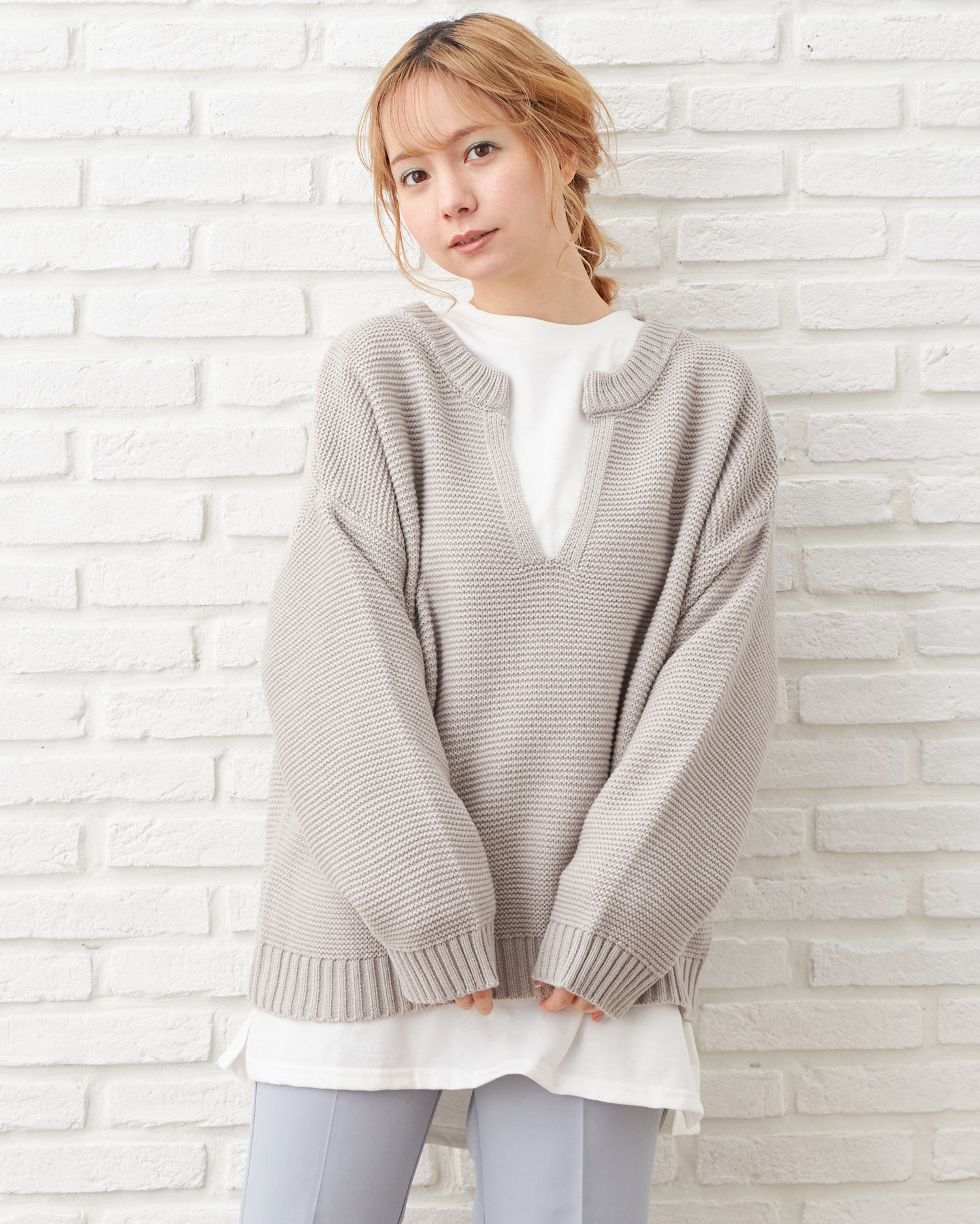 キーネックガーターニット Tシャツset outlet Ingni イング 公式通販 Ingni Store キーネックガーターニット Tシャツset outlet Ingni イング 公式通販 Ingni Store