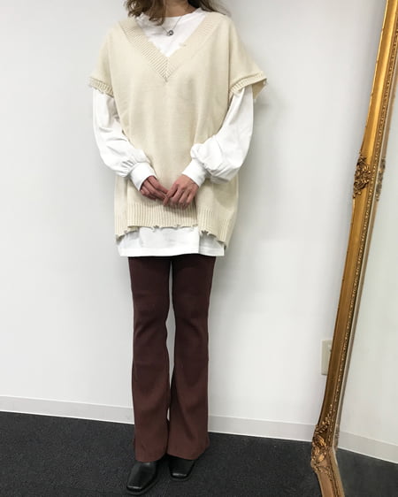 INGNI(イング) 【セットアップ】ダメージ加工ベストTシャツSET アイボリー