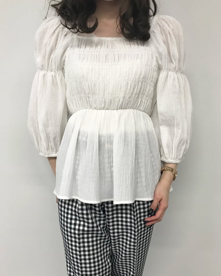 INGNI（イング） 楊柳シャーリング／ブラウス ｵﾌﾎﾜｲﾄ