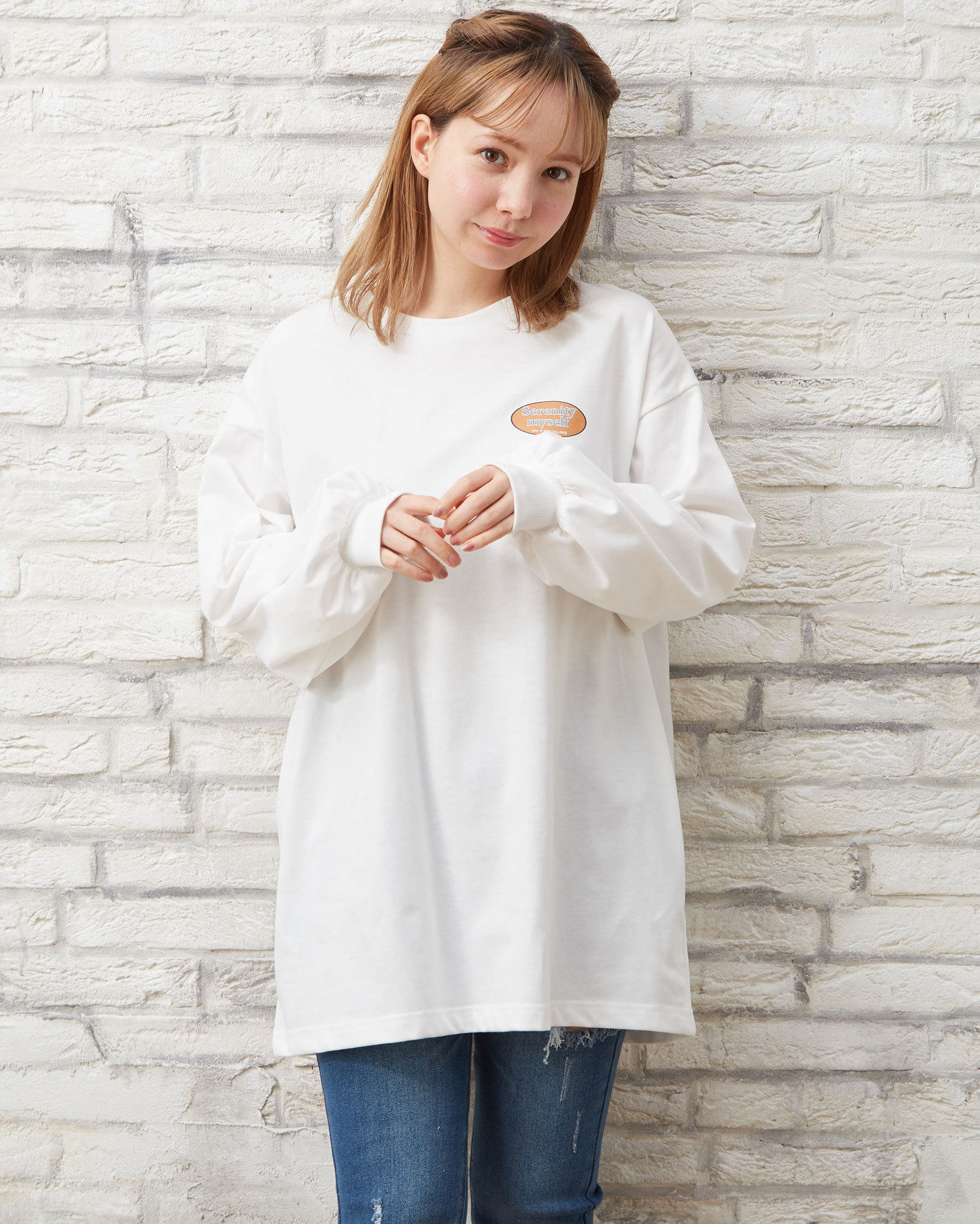 BackサークルロゴチュニックロングTシャツ｜INGNI(イング) 公式通販