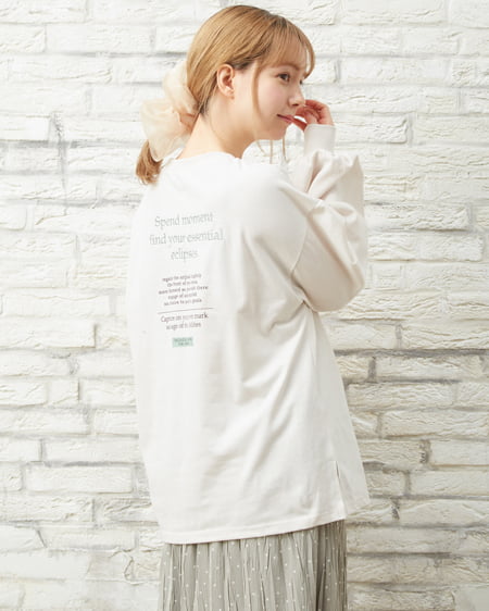 INGNI(イング) BackカラーBOXロゴロングTシャツ ｻﾝﾄﾞﾍﾞｰｼﾞｭ