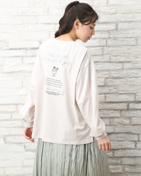 INGNI（イング） BackアソートプリントロングTシャツ ｻﾝﾄﾞﾍﾞｰｼﾞｭ