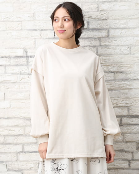 INGNI（イング） レイヤーロングTシャツ ｻﾝﾄﾞﾍﾞｰｼﾞｭ