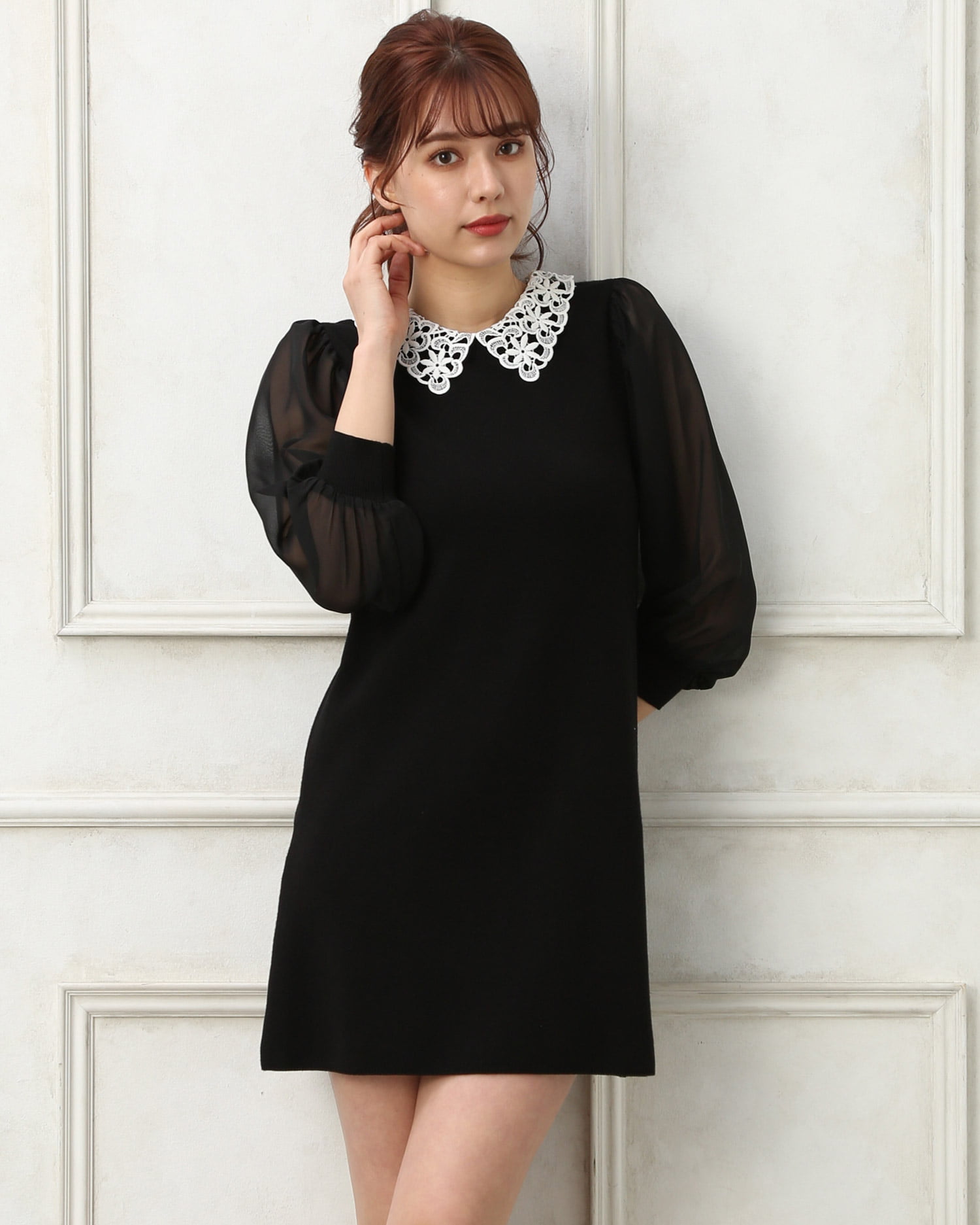 おすすめitem 襟レース袖異素材ニットワンピース Allamanda アラマンダ 公式通販 Ingni Store