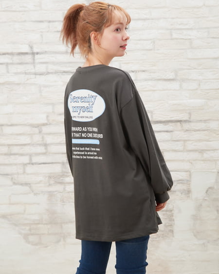 BackサークルロゴチュニックロングTシャツ｜INGNI(イング) 公式通販