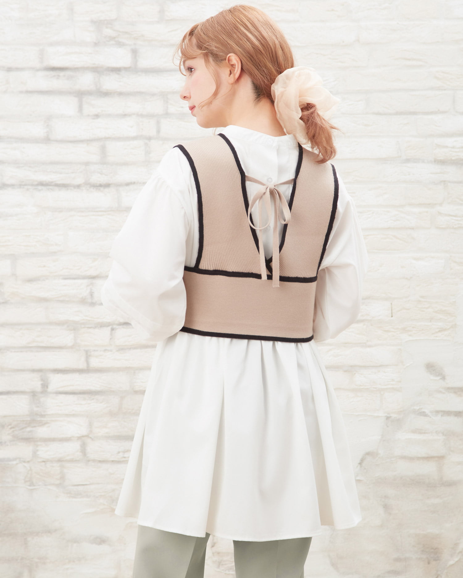 ゆずピスタチオ♡a.v.v ツイードセットアップ   サイズ38号 セットアップ】配色ビスチェ＋ブラウスSET｜INGNI(イング) 公式