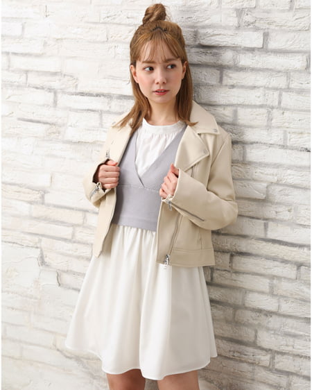 INGNI(イング) ライダースジャケット＋ビスチェ＋ブラウス／SET ｱｲﾎﾞﾘｰ