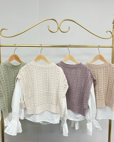 INGNI(イング) 【セットアップ】スカシベスト＋ブラウスSET ｱｲﾎﾞﾘｰ