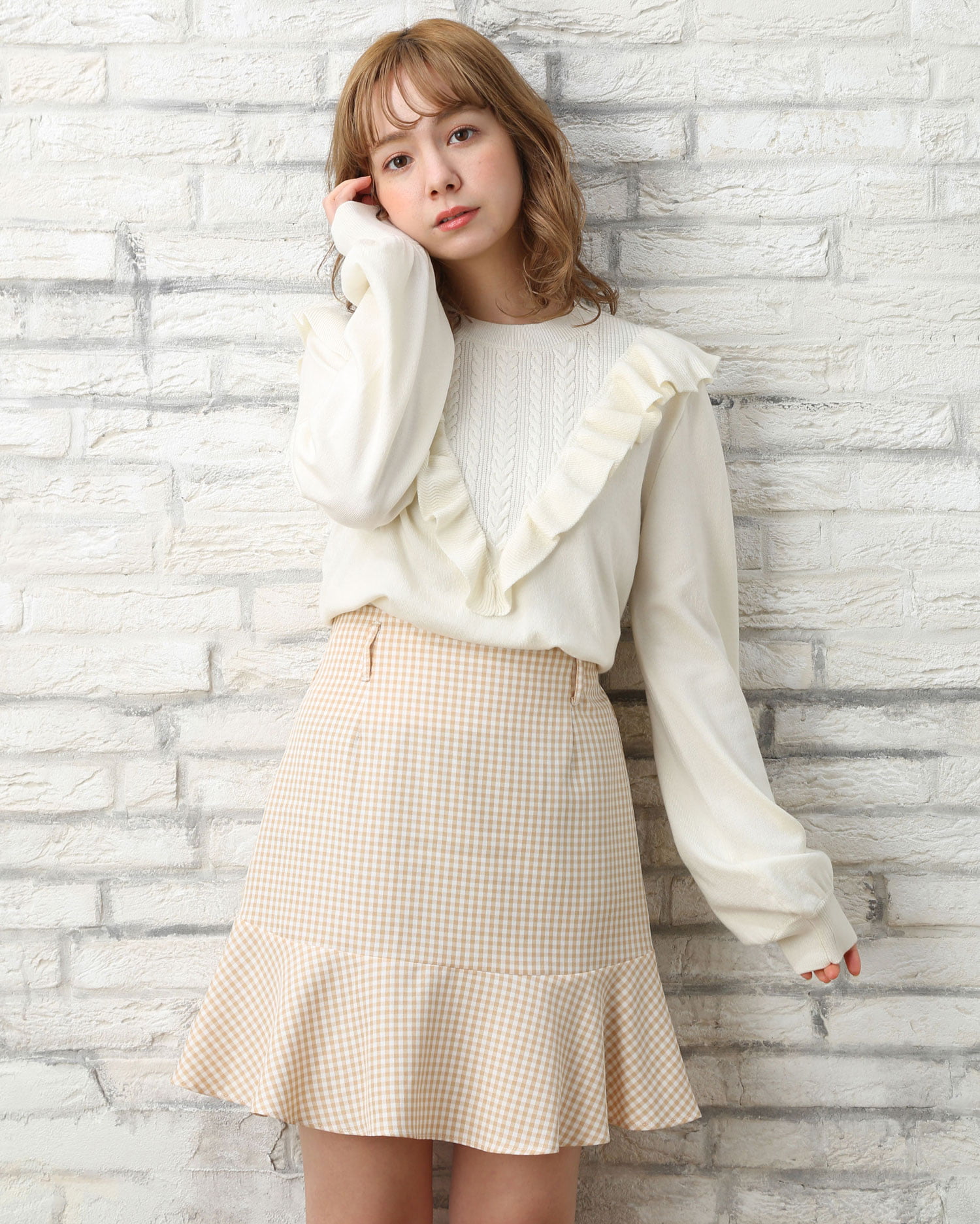 Ingni Store限定セット フリルニット 裾切替スカート Set Ingni イング 公式通販 Ingni Store
