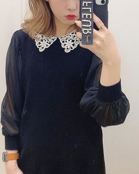 おすすめitem 襟レース袖異素材ニットワンピース Allamanda アラマンダ 公式通販 Ingni Store