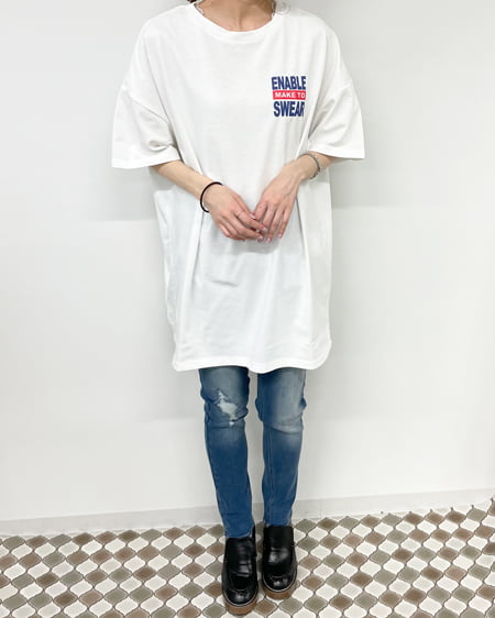 INGNI（イング） カラーロゴTシャツ ｵﾌﾎﾜｲﾄ