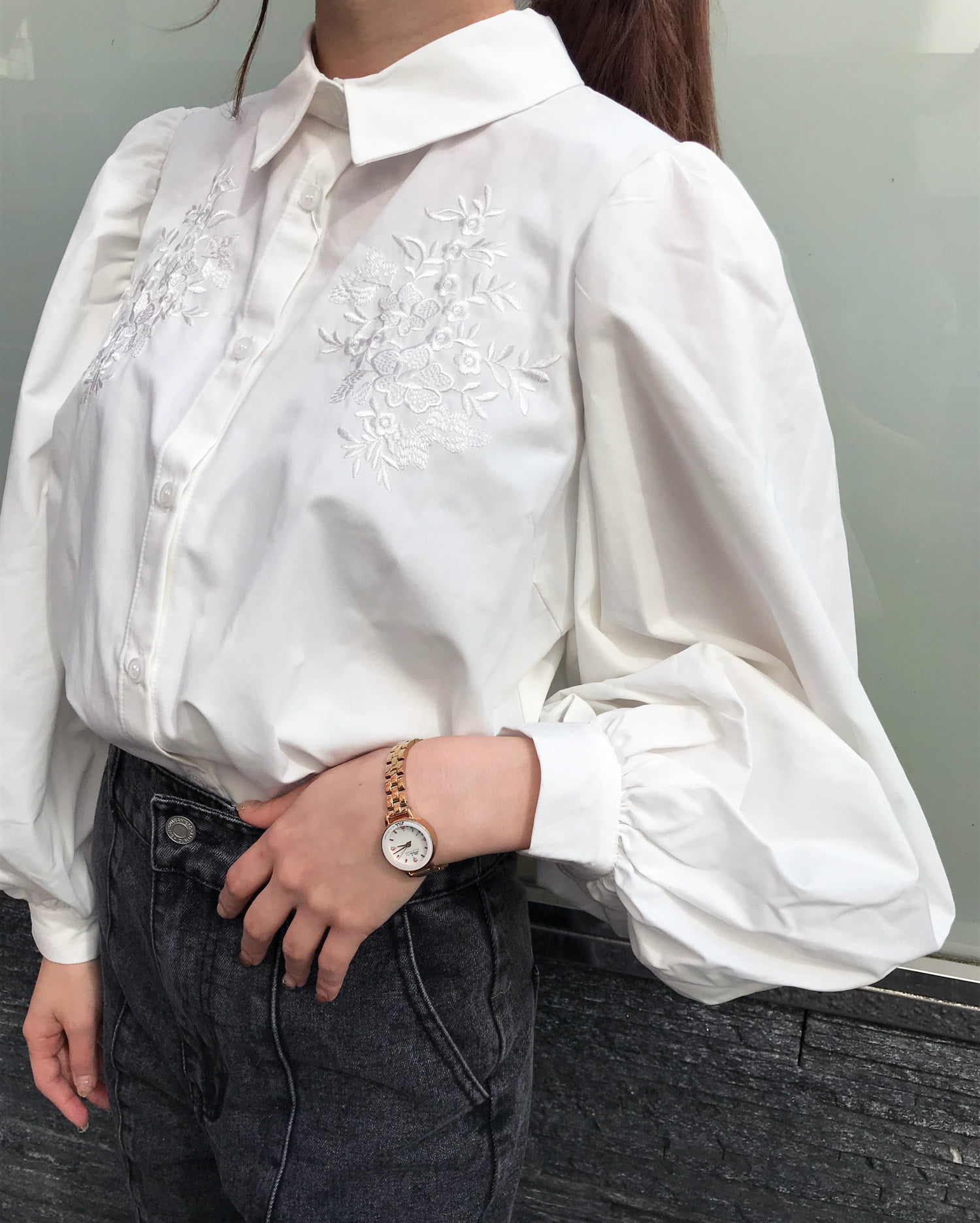 INGNI(イング) 刺繍デザインブラウス - M - オフホワイト