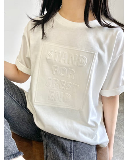 INGNI（イング） エンボスロゴTシャツ ｵﾌﾎﾜｲﾄ